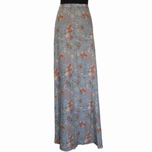 NATURAL LIFE Boho Cottage-core Floral Maxi Skirt Open Side Vents Lightweight